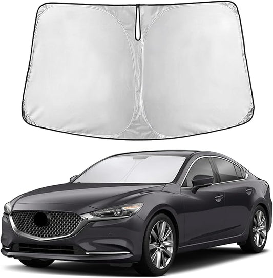 EcoNour Windshield Sunshade Compatible for Mazda 6 2014-2019 2020 2021, Sun Visor for Front Windshield & Window Sun Shade Cover, UV Heat Blocker & Protector, Car Accessories