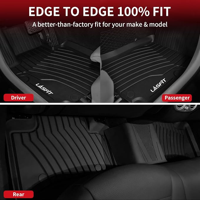 LASFIT Floor Mats & Cargo Mat for Mercedes Benz GLC 2016-2022 GLC300 /GLC350e (Not Fit Coupe), All Weather TPE Floor Liners Fit for GLC 300/ 350e/ 43 AMG/ 63 AMG Car Mats, 1st & 2nd Row & Trunk Mat