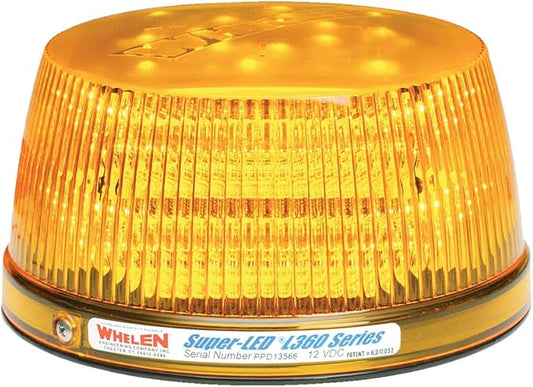 Whelen Engineering L31 Series Super-LED Beacon - Ultra-Bright 360° Warning Light for Commercial Vehicles - 28 Flash Patterns - SAE J845 Certified - Amber