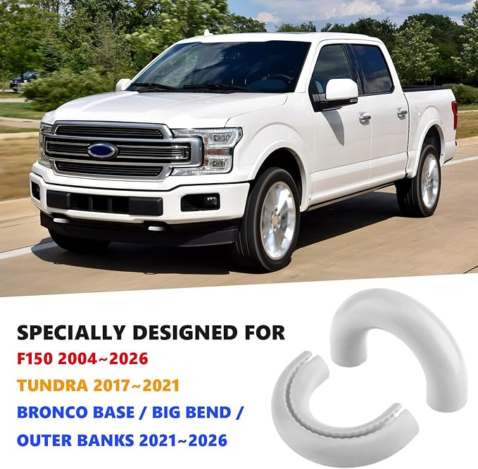 Tow Hooks Covers for Ford F150 2004-2026 Bronco Base/Big Bend/Outer Banks 2021-2026 Compatible with Toyota Tundra Accessories 2017-2021 (White)