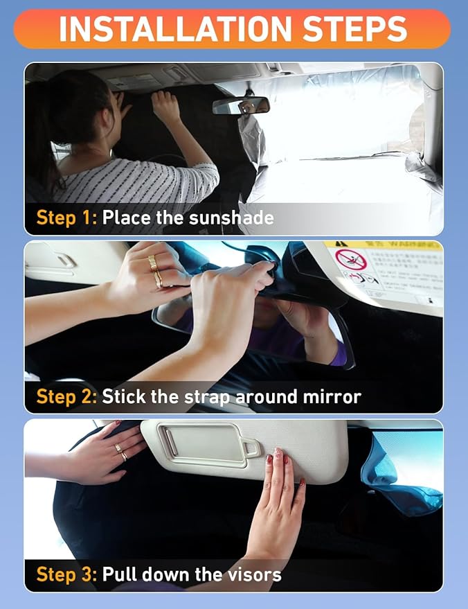 EcoNour Windshield Sunshade Compatible for Ford Explorer 2020-2024 2025 2026, Sun Visor for Front Windshield & Window Sun Shade Cover, UV Heat Blocker & Protector, Car Accessories