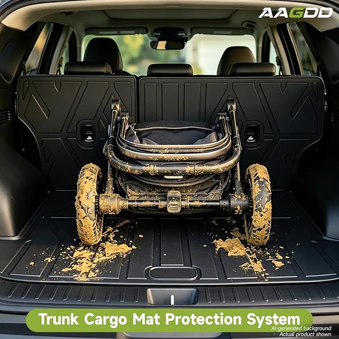 Cargo Trunk Mat with Backrest Mats for Hyundai Tucson 2022-2026,All Weather Protection TPE Heavy Duty Cargo Liner Tucson Accessories,Not for PHEV (Plug-in Hybrid Models) & Tucson N Line
