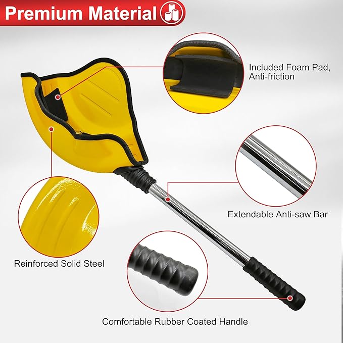 KAYCENTOP Universal Steering Wheel Lock Anti-Theft Car Devices Half Cover, Security Wheel Locks for Car, Adjustable Car Wheel Lock Fit Most Vehicle, Great Deterrent Yellow