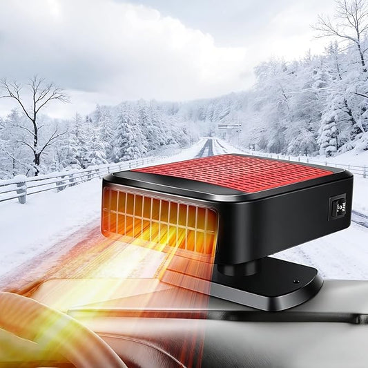 Car Heater, 200W 12V Portable Car Heater 360°Rotation 2 in 1 Heating & Cooling Fan Windshield Demisting Defroster Plug Into Cigarette Lighter for All Cars