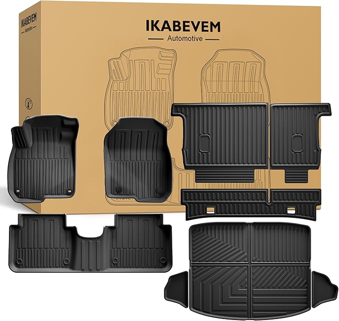 Floor Mats Fit for 2017-2022 Honda CRV(Not for Hybrid or Touring) - Custom Fit All Weather TPE Rubber Honda CR-V Accessories Floor Liners Cargo Liner Back Seat Cover Protector Full Sets