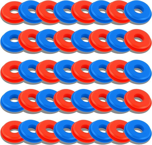 40PCS Glad Hand Seals for Glad Hand Air Hose,Rubber Gladhand Seals of Semi Truck Accessories,Air Lines for Semi Truck Car Accessories Compatible with Tramec Tectran Haldex (20PCS Red+20PCS Blue)