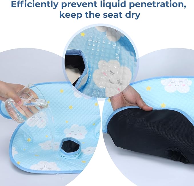 COOLBEBE Car Seat Protector for Potty Training, Dry Waterproof Car Seat Liner Toilet Training for Baby Infant Toddler, Piddle Pads Cover Car Seat Pad for Strollers & Carseat (Blue)
