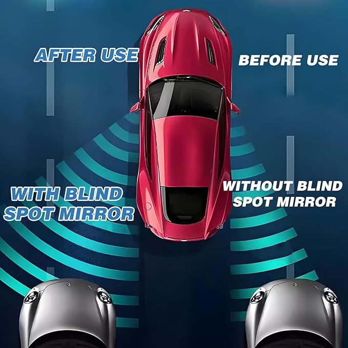 4Pcs Cars blind spot mirror Heart Shaped Car Side Mirror Car Accessories Adjustabe Angle Removable Wide Angle Convex RearView Mirror Enhanced Safety Universal Stick-On for Suvs Trucks Autos