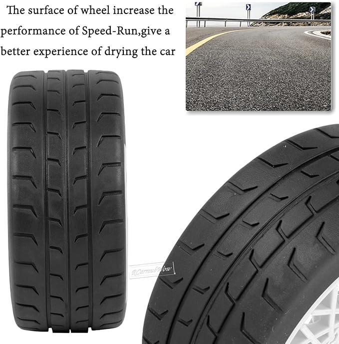 RC Wheels and Tires On Road Tire Tyre for 1/7 Felony 6S BLX,17mm Hex Plastic Wheels RC Truck Tires Highway Tire On Road Tyre,4pcs,White