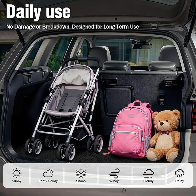 Yakitoko 3D TPE Car Trunk Cargo Liner Mat for Hyundai Santa Fe 2021-2023 Custom Fit All-Weather Waterproof Floor Protection, Heavy Duty & Odorless