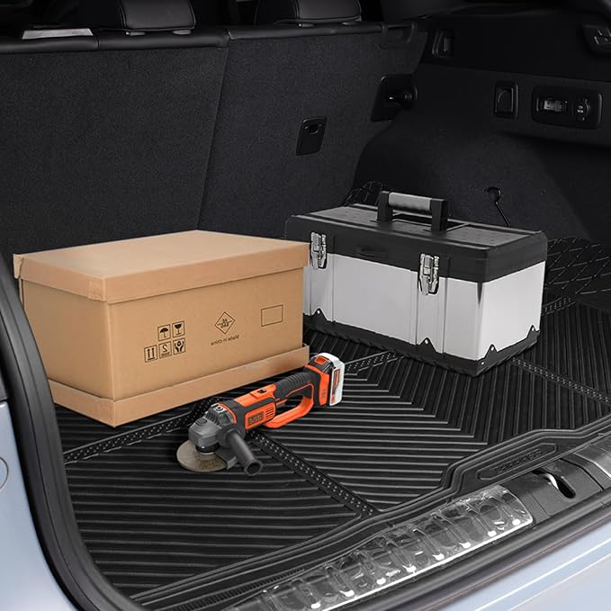 CAR PASS Black Rubber Car Floor Mats & Cargo Liners, All Weather Car Mats & Trunk Mats,Waterproof Automotive Floor Mats Trim to Fit for Most Cars Sedans SUVs Vans, Durable Heavy Duty Anti-Slip,Black
