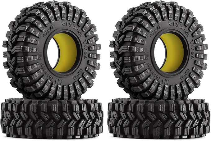 INJORA 1.0 Silicone Rubber Inserts and S5 All Terrain Tires for 1/18 TRX4M 1/24 SCX24 RC Crawler Upgarde