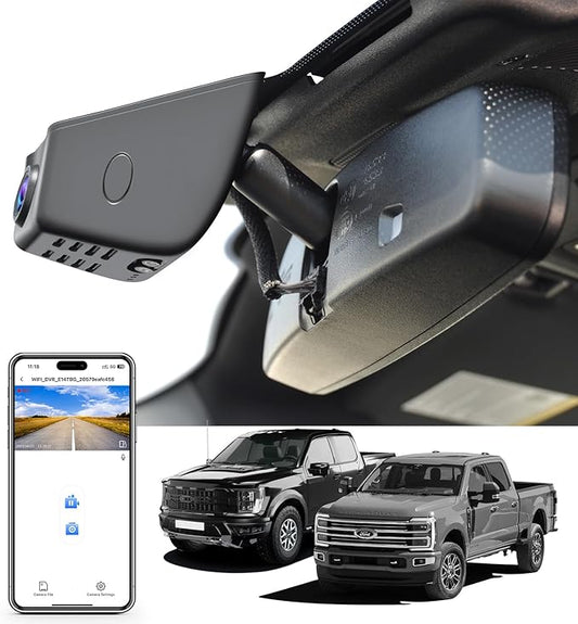 Mangoal F150 Dash Cam 4K Custom fit for Ford F150 2018-2026 F250/F350/F450 Super Duty 2020-2026 XLT Lariat King Ranch Raptor Limited Platinum(Model A), UHD 2160P Video, WiFi, App, 64GB Card