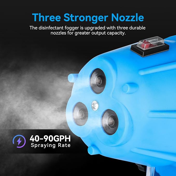 5L (1.3 Gallon) Electric ULV Fogger Machine with 3 Nozzles, Portable Sprayer Cold Fogger Machine Spraying Adjustable Flow Rate Distance 30ft for Home Hotel Church School Yard Garden