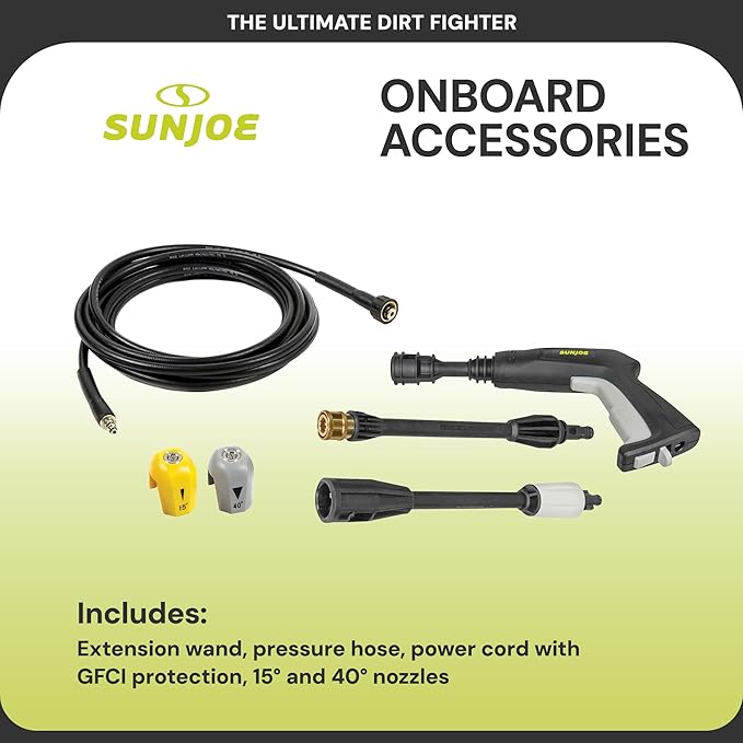 Sun Joe Electric Pressure Washer with 11-Amp Motor and 1.1 GPM, SPX1000 - Portable Water Cleaner with Adjustable Spray Wand for Car, Garden, and Patio Washing and Cleaning