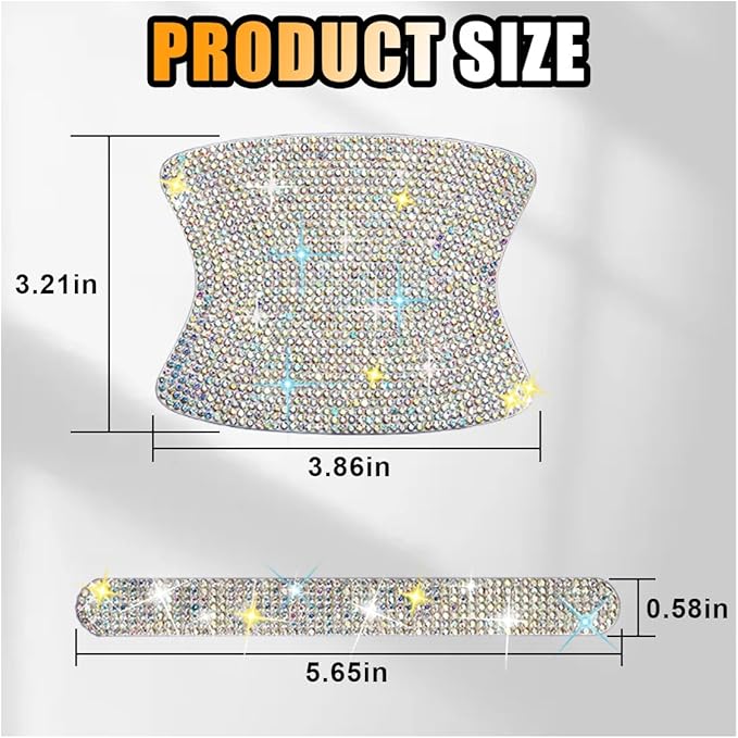JOYCOURT 10PCS Bling Car Door Handle Anti-Scratch Sticker, Universal Car Doors Handles Protective Cover, Shiny Rhinestone Auto Decor Accessories for Women (Colourful)