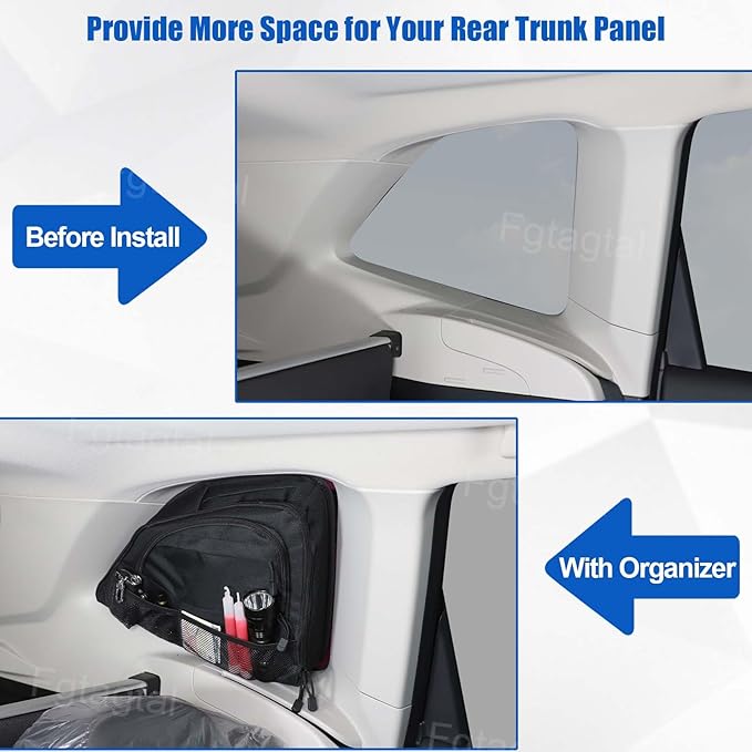Rear Trunk Storage Organizer Box Compatible with Subaru Forester 2019-2024, Rear Left Window Storage Organizer Bag, Interior Storage Accessories (Left Side)