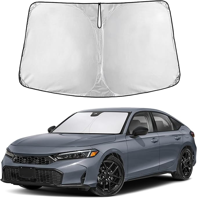 Autovir Windshield Sun Shade Fit for 2022-2024 2025 2026 Honda Civic Sun Shade, Front Window Sun Visor, UV Protection, Heat Blocker, Foldable Car Accessories