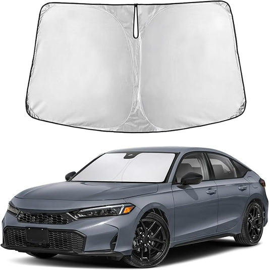 Autovir Windshield Sun Shade Fit for 2022-2024 2025 2026 Honda Civic Sun Shade, Front Window Sun Visor, UV Protection, Heat Blocker, Foldable Car Accessories