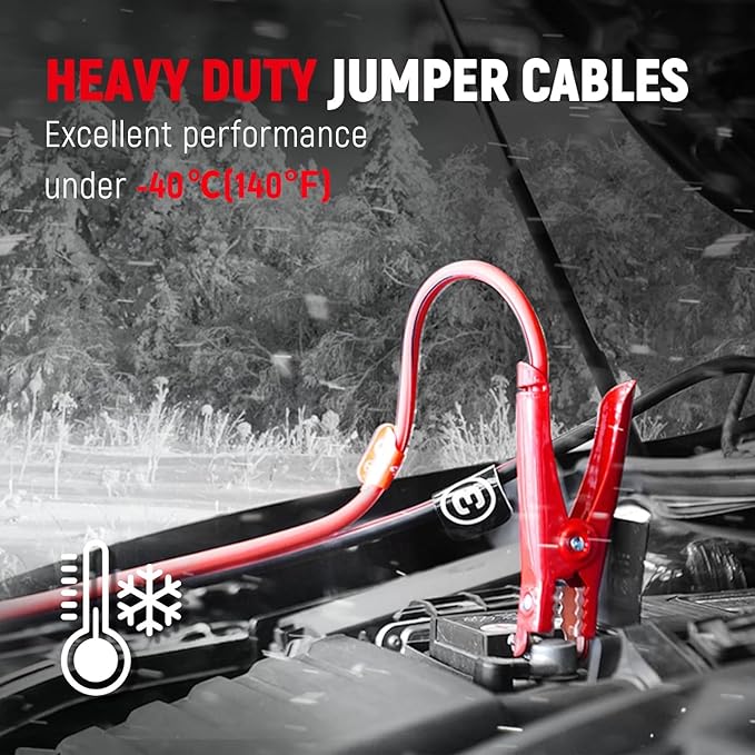 TOPDC 8 Gauge 12 Feet Jumper Cables for Car Battery, Heavy Duty Automotive Booster Cables for Jump Starting Dead or Weak Batteries with Carry Bag,(TD-P0812) (Pack of 2)