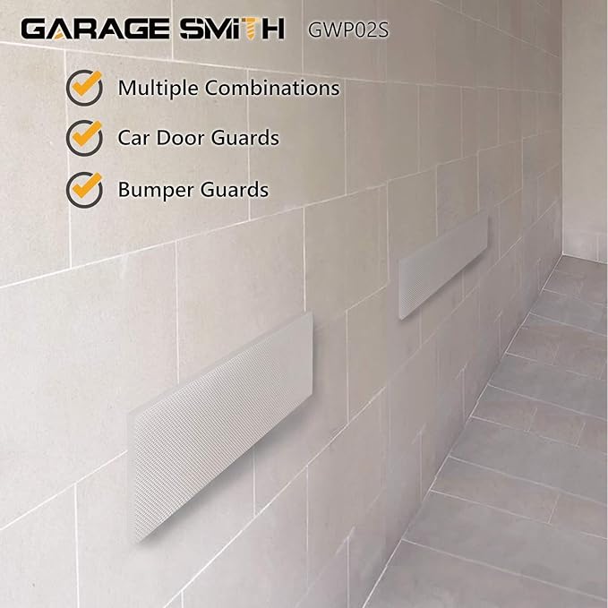 AMPULLA GWP02S Garage Wall Protector Car Door Protectors, Designed in Germany (2, White)