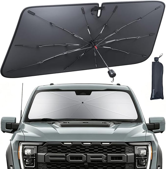 Car Windshield Sunshade Umbrella for F150 2021-2025 - Lamicall Foldable Car Windshield Sun Shade Cover, 5 Layers UV Block Coating, Front Window Heat Insulation Protection, for F150 (2021-2025)
