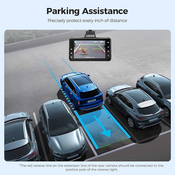AZDOME M01 Dual Dash Cam Front and Rear with Free 64GB Card, 3" Screen Dual Dashboard Camera for Car, Built-in ADAS G-Sensor, 24H Parking Mode Car Camera (M01 Pro)