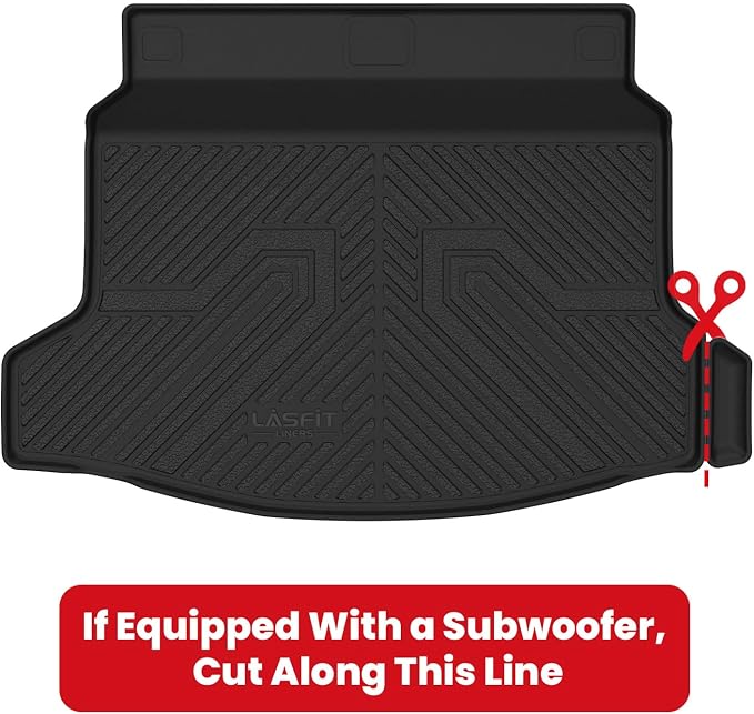 LASFIT Trunk Mat for Honda Civic Hatchback 2022-2026 & Civic Hatchback Hybrid 2025-2026, All Weather TPE Custom Fit Trunk Liner Cargo Mat Cargo Liner, Black