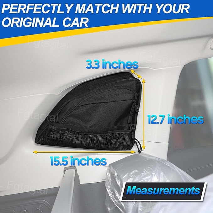 Rear Trunk Storage Organizer Box Compatible with Subaru Forester 2019-2024, Rear Left Window Storage Organizer Bag, Interior Storage Accessories (Left Side)