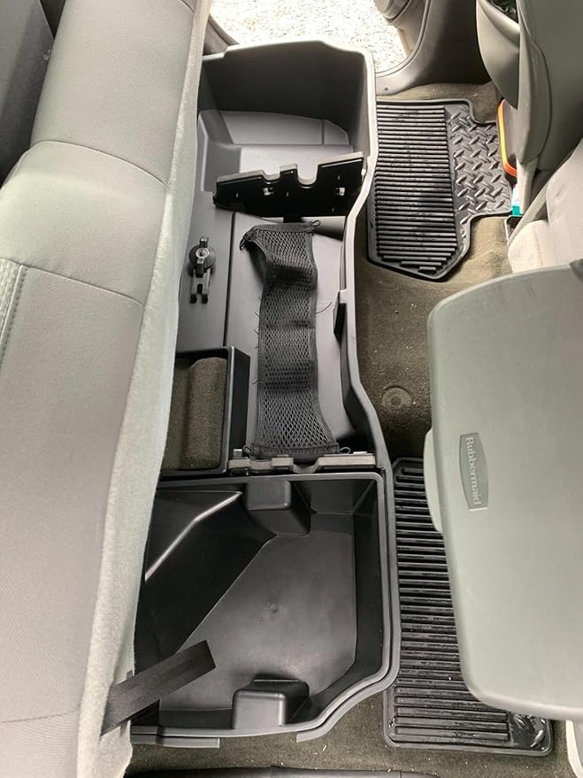 WHALEMOTOR Underseat Storage Compatible with 2014-2018 Chevy Silverado GMC Sierra Double/Extended Cab 1500(Inclu 2019 Ld/Lt)& 2015-2019 2500 3500 HD, Upgraded Rear Under Seat Organizer Cargo Box