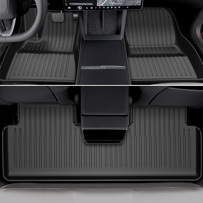 6PCS All-Weather TPE Floor Mats & Cargo Liner Set - Compatible with 2024-2026 Model 3 Highland/Standard | Custom Fit Anti-Slip Interior Protection