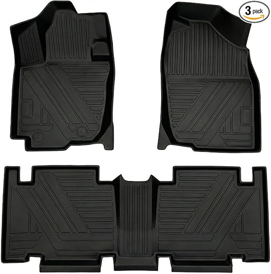 RAV4 Floor Mats Compatible with Toyota RAV-4 2007-2012，All Weather Protection Waterproof Durable Anti-Slip Odorless Custom-fit TPE Floor Liner Front and Rear Row Set