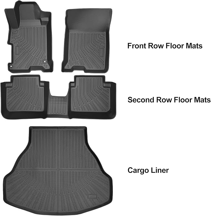 Floor Mats & Trunk Mat Fit for 2013-2017 Honda Accord(Only Sedan),All Weather Protection TPE, Anti-Slip Floor Mats & Cargo Liner for 2013-2017 Honda Accord Accessories