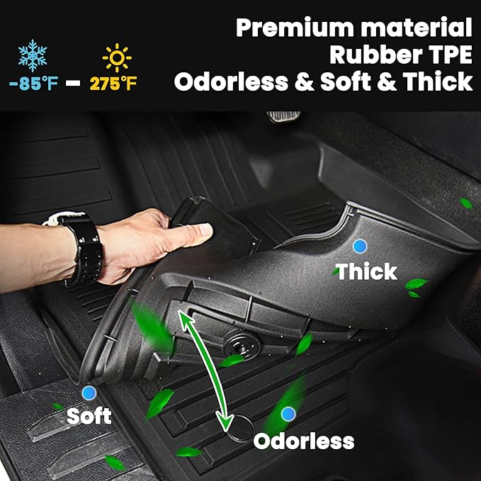 Auxko All Weather Floor Mats Fit for Kia Sportage Hybrid 2023 2024 2025 2026 TPE Rubber Liners Accessories All Season Guard Odorless Floor Mats