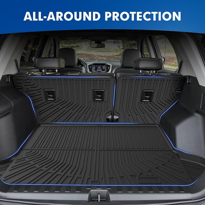 Mixsuper Cargo Liner for Chevrolet/Chevy Equinox 2018-2024, All Weather Trunk Mat Backrest Mat TPE Back Seat Cover Protector for Equinox Accessories