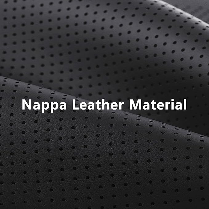Steering Wheel Cover for Cybertruck 2023-Present Leather Steering Wheel Cover for Tesla Cybertruck Truck Car Steering Wheel Accessories (Perforated Black)
