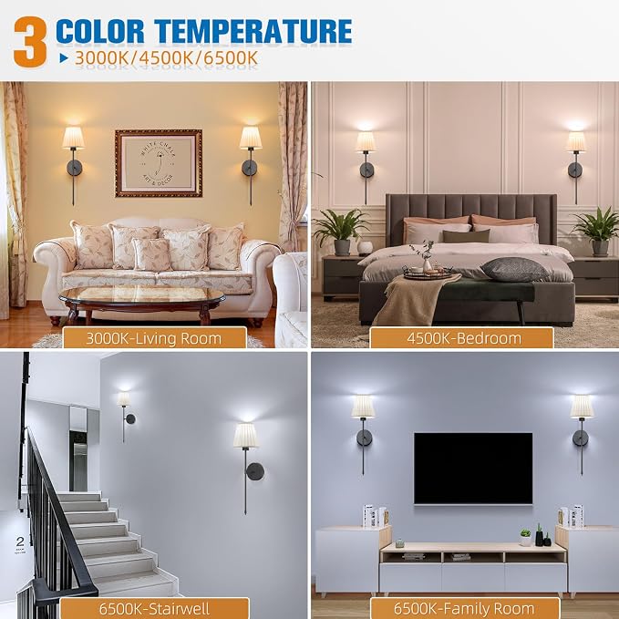NIORSUN Battery Operated Wall Sconce Set of 2,Beige-Black Rechargeable Wall Lights with 10400mAh Dimmable Bulbs and Remote, 9 Colors Wireless Wall Lamps for Bedroom Living Room Hallway