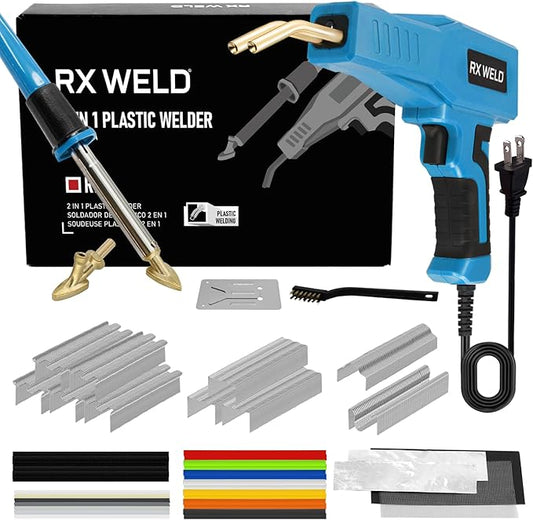 RX WELD Plastic Welder, 2 in 1 Welding Kit Repair Welder 1000PCS Hot Stapler for Car Bumper Cracks, Kayaks, Plastic Toys, Patent Number D1052628