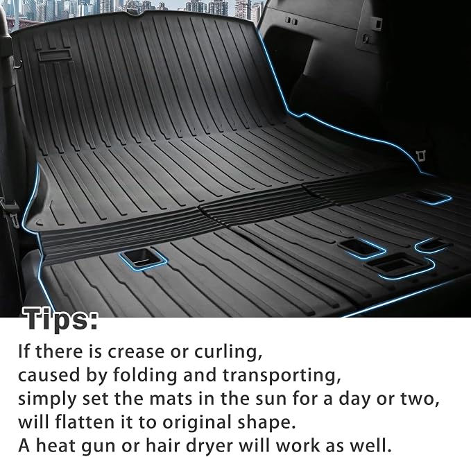 KUST Custom Fit Trunk Mat for 2020-2024 2025 Tesla Model Y Accessories 5 Seater (Not for 7 Seat or Juniper) Cargo Mat Liner Back Seat Protector All Weather Protection Black