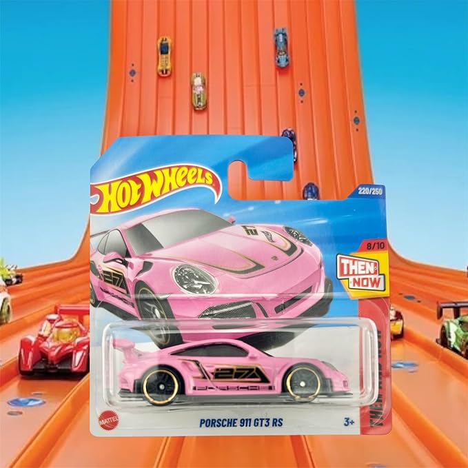 Hot Wheels Porsche 911 GT3 RS, Pink Die-Cast Model Car, Then and Now Collection