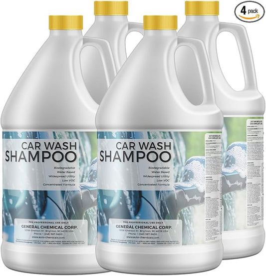 AutoGeneral Car Wash Shampoo - Concentrated Automotive Shampoo for Efficient Deep Clean & Shine of Car Exterior - Pre-Wax Wash For Auto Detailing - Foaming Soap - pH Balanced & Low VOC - Case