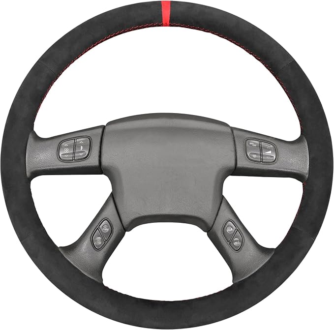 MEWANT Hand Stitched Steering Wheel Cover for Chevy Silverado 1500 2003-2006 Trailblazer 9040 Athsuede Steering Wrap