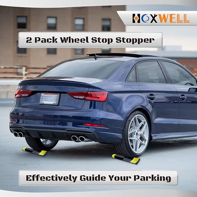 HOXWELL 16" 2 Pcs Heavy Duty Parking Aid for Garage, Parking Gadgets Protects Car and Garage Walls, Parking Stopper Easy to Install 2 Packs