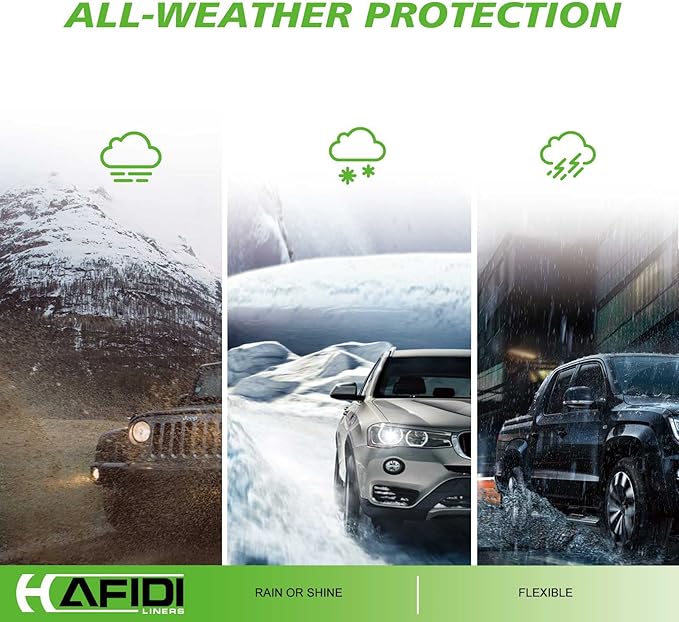Floor Mats Custom for Range Rover Evoque 2012-2019(Not for Convertible) All Weather Protection TPE Heavy Duty Non-Slip Automotive Floor Liners Fits Front& 2nd Row Full Set Accessories, Black