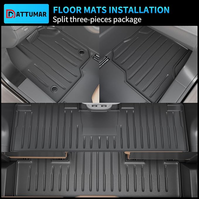 Floor Mats Compatible with 2018-2024 Ford Expedition 7-Seater (Not Fit Max) Cargo Liner Trunk Mat Back Seat Cover 2023 Expedition Accessories (Trunk Mat+2nd&3rd Row Backrest Mats+Floor Mats)