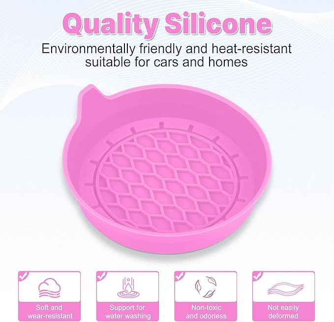 SINGARO Car Cup Holder Coaster, Silicone Cup Holder Insert, Universal Non-Slip Cup Holders, Car Accessories Interior for Women and Man 4 Pack Pink