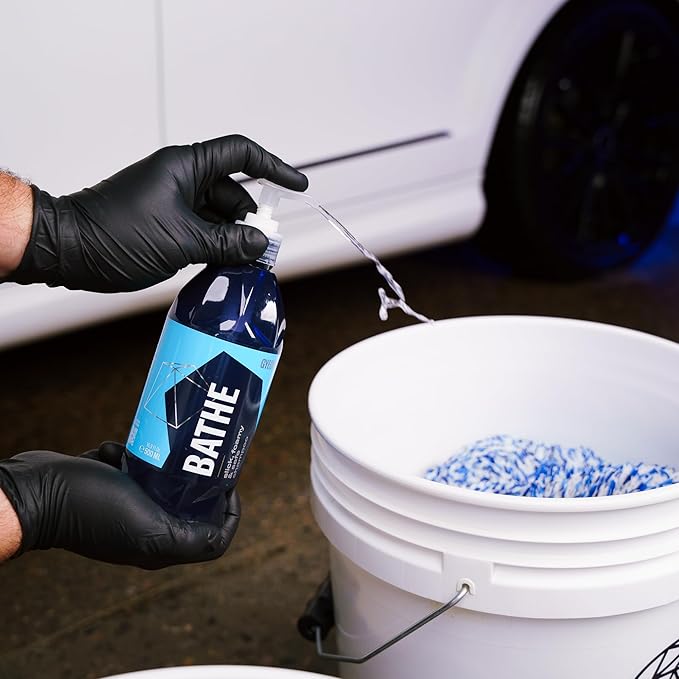 Gyeon Bathe Ceramic‑Coating Safe Car Wash Shampoo Highly Lubricated Foam Wash Soap for Paint Sealant and Coating Maintenance Professional Scratch Reduction Shine Enhancement