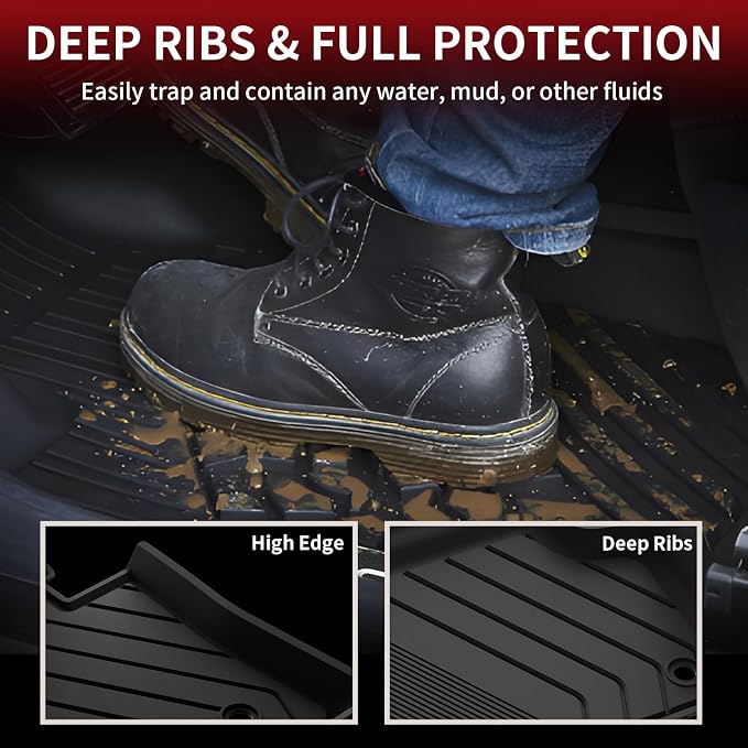 LASFIT Floor Mats & Cargo Mat for 2023 2024 2025 2026 BMW X1 xDrive28i M35i xDrive, Custom Fit TPE All Weather Waterproof Floor Liners Full Set Car Liners, Black