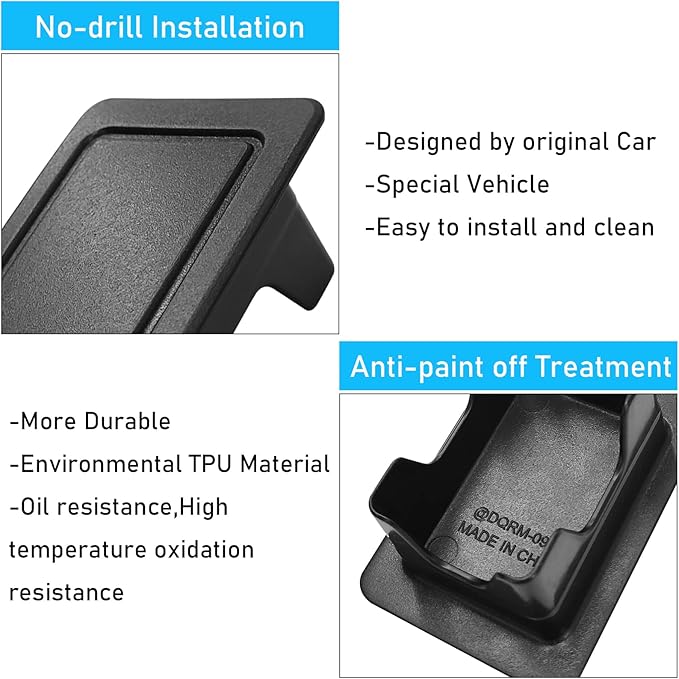 Moonlinks Bed Rail Stake Pocket Covers Compatible with Dodge Ram 1500 2500 3500 2009-2018,Rear Truck Tonneau Covers Stake Holes Caps Plugs (2 PCS)