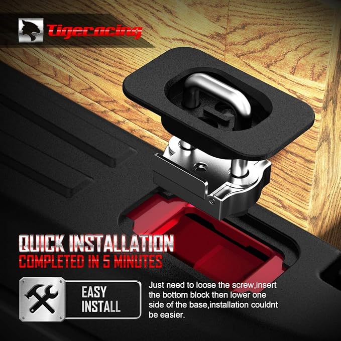 Tie Down Anchors Retractable Truck Bed Top Side D Ring Compatible with 2015-2026 F150 / 2017-2026 F250 F350 Super Duty / 2017-2026 Raptor - 3000 LBS Capacity of 2